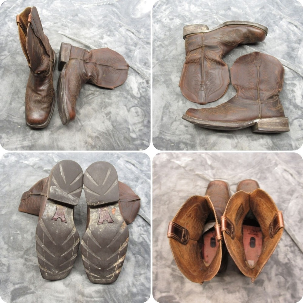 Ariat Cowboy Boots Mens 11.5D Brown Square Toe Leather Western Rodeo Riding Farm